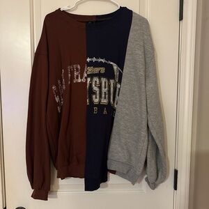 Urban Outfitters Color Block Crewneck Jacket - Brown, Navy, Gray